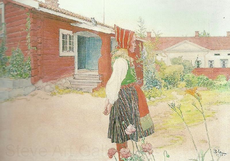 Carl Larsson falugarden-garden fran falun Norge oil painting art